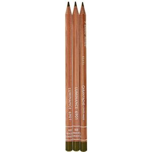 Caran d'Ache Luminance Colour Potlood Artist kleurpotloden potlood / 3 stuks/Pack - Kleur: 039 Olive Brown (6901.039)