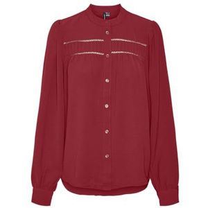 Vero Moda - VMEMMA LS LACE SHIRT WVN GA NOOS - Blouse - Karanda Red - Lange Mouwen