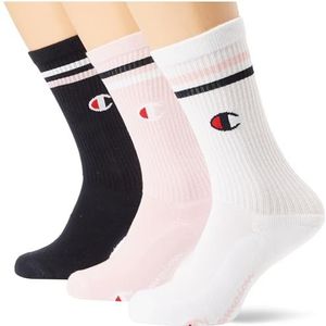 Champion Seasonal Socks C-logo 3PP Crew sokken, roze/wit/marineblauw (PS013), 39-42 uniseks - volwassenen, roze/wit/marineblauw (PS013), 39-42 EU