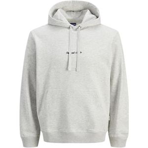 JACK & JONES Jornorrebro Emb Sweat Hood Pls - Plus Size, wit melange., 6XL