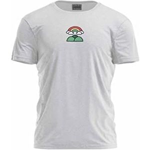 Bona Basics, Digitale print, basic T-shirt voor heren, 70% katoen, 30% polyester, grijs, casual, herenbovenstuk, maat: S, Grijs, S