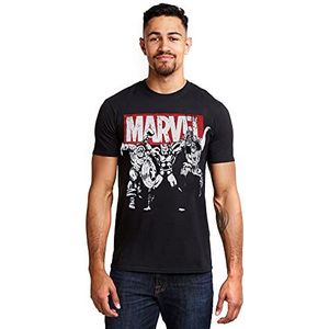 Marvel Trio Heroes T-shirt voor heren, Zwart, L