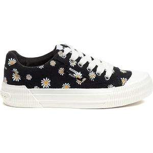 Rocket Dog Dames Vrolijke Comfort Pluche Foam Sneaker, Zwart 2, 4.5 UK