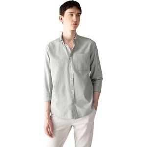 DeFacto Vrijetijdshemden en klederdrachthemden voor heren, klassiek herenoverhemd, munt, S