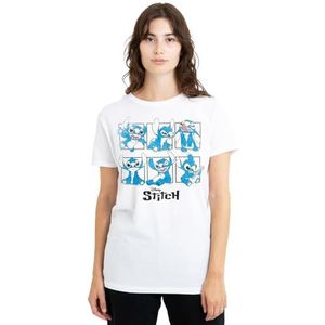 Disney Lilo en Stitch Graphic Blocks dames T-shirt, wit, klein, Wit, S