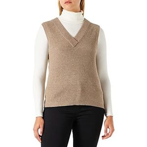 Object Dames Objmalena S/L Knit Waistcoat Noos Pullunder, fossiel, M
