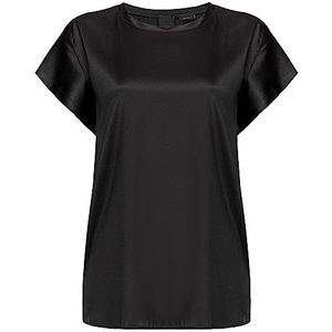 Pinko Farida Blusa Satin Stretch T-shirt voor dames, Z99_Zwart Sedan, 38 NL
