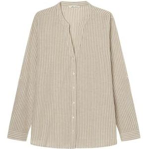 Springfield Hemd, beige, maat 34, Opdruk, geroosterd, 32