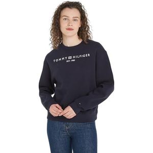 Tommy Hilfiger Dames sweatshirt zonder capuchon, Blauw (Woestijnhemel), XXS