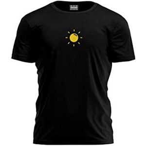 Bona Basics, Digitale print, basic T-shirt voor heren, 100% katoen, zwart, casual, bovenstuk voor heren, maat: S, Zwart, S