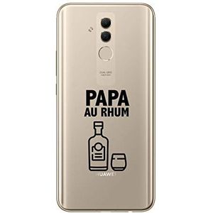 Zokko Beschermhoes Huawei Mate 20 Lite Papa au Rum – zacht, transparant, witte inkt.
