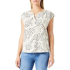 Taifun Dames 360327-11131 blouse, licht crème met patroon, 46, Lichtcrème met patroon, 46