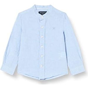 Hackett London Jongens Slub Textuur Shirt, blauw, 24 Maaden
