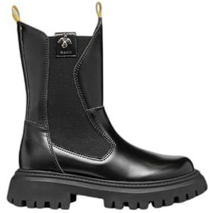 Geox - J Maquinnens Girl - Enkellaarsjes - Zwart - Leer