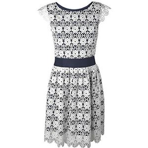 APART Fashion Dames A-lijn jurk 62637, mini, gebloemd, meerkleurig (crème-marine), 46
