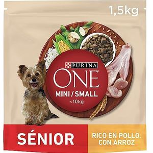 Purina One Mini hondenvoeding senior kip en rijst, 8 x 800 g