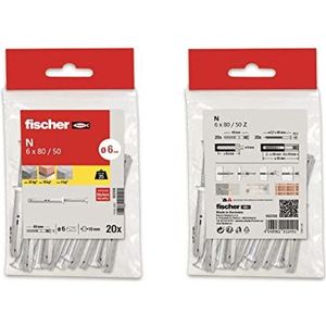 fischer 518045 zak PROFIX N 6X80 Z / 20, roestvrij staal