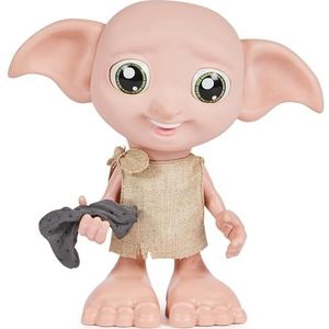 Wizarding World , Harry Potter, Magical Dobby Interactive Elfpop van 21,6 cm met sok en meer dan 35 geluiden en zinnen, speelgoed voor meisjes vanaf 6 jaar (Spin Master 6069166)