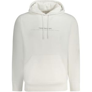 Calvin Klein Jeans Heren MINIMAL LOGO HOODIE J30J327076 Pullover Hoodie, Wit (Helder Wit), XL, Wit (helder wit), XL