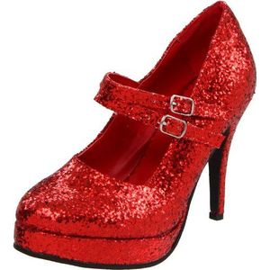 Ellie Shoes Dames 421-Jane-G Maryjane Pomp, Rood Glitter, 42 EU