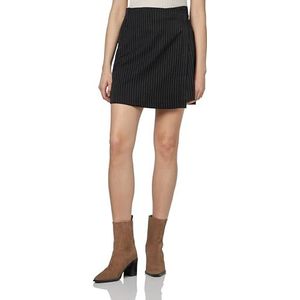 Bestseller A/S VMNORI H/W Short Skirt WVN, zwart/strepen: sneeuwwit, S