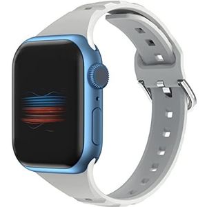 Compatibel met Apple Watch armband 42 mm 44 mm 45 mm, sportieve siliconen reservearmband compatibel met Apple iWatch Series 7/SE/6/5/4/3/2/1, voor dames en heren (grijs)