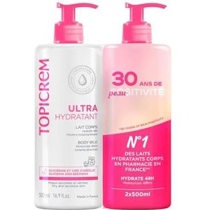 Topicrem - Ultra Hydraterende Bodylotion - 2 Stuks - 2 x 500 ml