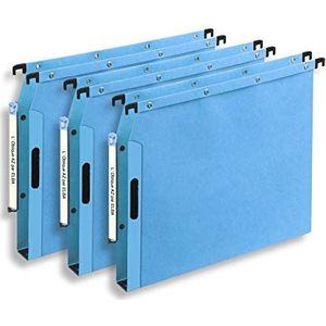 L 'Oblique Dossiers suspendus Velcro V Pour Armoire, bodem 30 mm kraftpapier A4 - Fond 30mm blauw