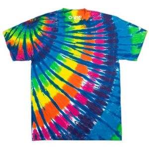 Liquid Blue Regenboog Blauw Streak Tie Dye T-shirt met korte mouwen