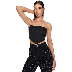 Trendyol FeMan Woven Bustier, Zwart, 38, Zwart, 36