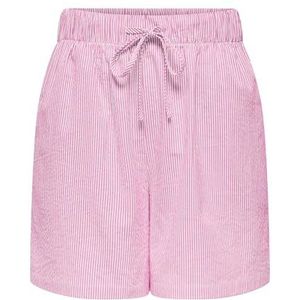 ONLY - ONLAUGUSTA - Harembroek - Lichtroze/Wit - Katoen - High Waist