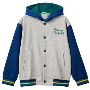 United Colors of Benetton Gebreid vest voor kinderen en jongeren, Grijs, 140