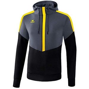 Erima uniseks-kind Squad sweatshirt met capuchon (1072005), slate grey/zwart/geel, 152