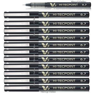 Pilot BX-V7-B Hi-Tecpoint Rollerball Pen, 0,7 mm Tip - Zwart, Doos van 12