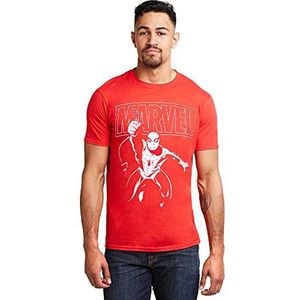 Marvel Heren Spiderman Logo Swing T-Shirt, Rood (Kersenrood rood), S