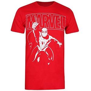 Marvel Heren Spiderman Logo Swing T-shirt, Rood (Kersenrood Rood), S