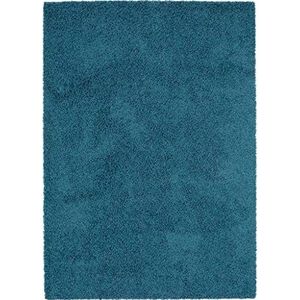 Benuta Hoogpolig tapijt Swirls Shaggy langpolig blauw 133x190 cm synthetische vezel