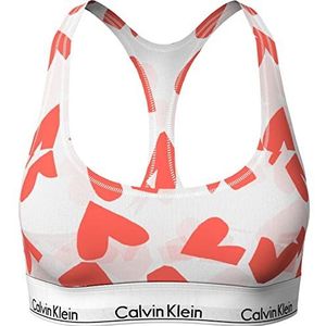 Calvin Klein Dames ongevoerde bralette beha, Herinnerde harten Pt_oranje Odyssey, XS