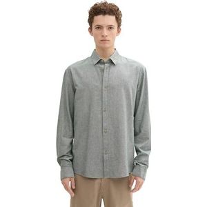 TOM TAILOR Denim heren overhemd, 36077 - Dark Green Chambray, XXL