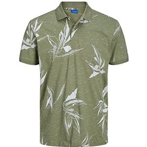 JACK & JONES Jorcrayon AOP Polo Ss Poloshirt voor heren, oil green, S