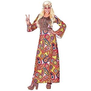 Widmann - Kostuum Hippie Woman, jurk, Flower Power, carnaval, themafeest
