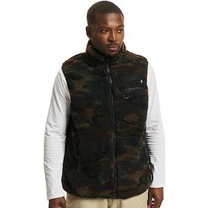 Brandit Teddy fleece vest winter met fleece voering jacht army outdoor pluche vest, woodland, L