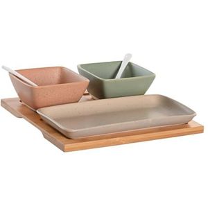 Aperitiv set 6 porselein bamboe 24 x 23,5 x 1,5