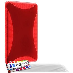 Muzzano Beschermhoes voor Amazon Kindle Fire [Le X Premium] [rood] + 3 displaybeschermfolies ""UltraClear"" + stylus en reinigingsdoek van Muzzano® - ultieme bescherming tegen stoten, elegant en duurzaam, voor uw Amazon-kind