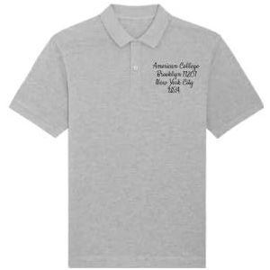 AMERICAN COLLEGE USA Poloshirt voor heren, grijs, maat M, Grijs, M