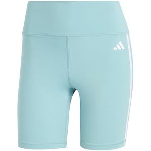 adidas Dames Training Essentials 3-Stripes High-Waisted Short Leggings, mint ton, L