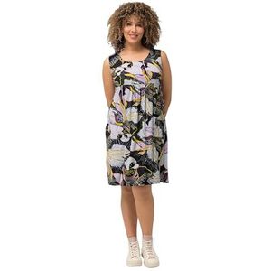 Ulla Popken Swingjurk met print voor dames, zwart, 46-48