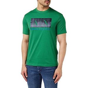 Armani Exchange Heren Logo Box On Front, Regular Fit, Ronde Hals T-shirt, groen, XS