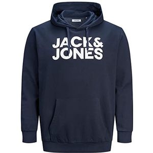 JACK&JONES PLUS Heren Jjecorp Logo Sweat Hood Noos Ps Hooded Sweatshirt, navy blazer, 5XL grote maten
