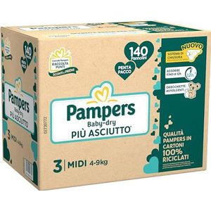 Pampers Penta Baby Dry Midi, maat 3, voorraadverpakking met 140 luiers